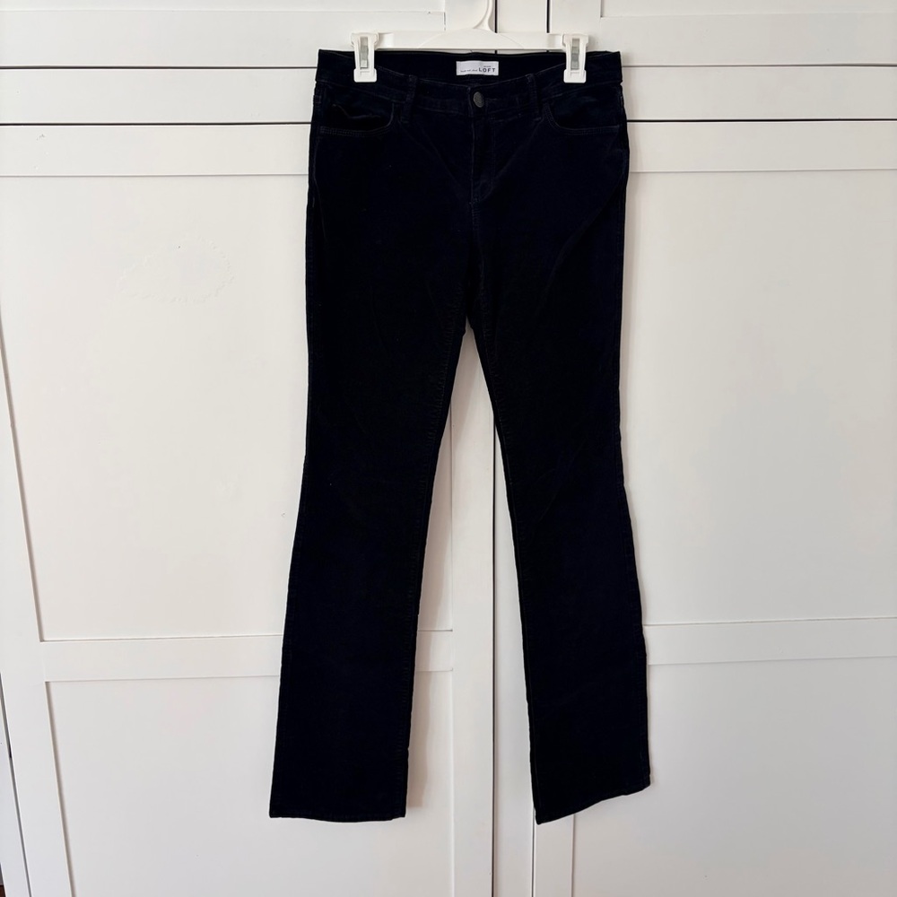 Ann Taylor Loft Curdoroy Black Low Rise Straight Jeans Size 4/27 Tall